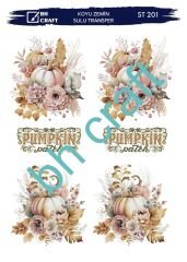Sulu Transfer KOYU ZEMİN St 201 25x35cm kabak pumpkin