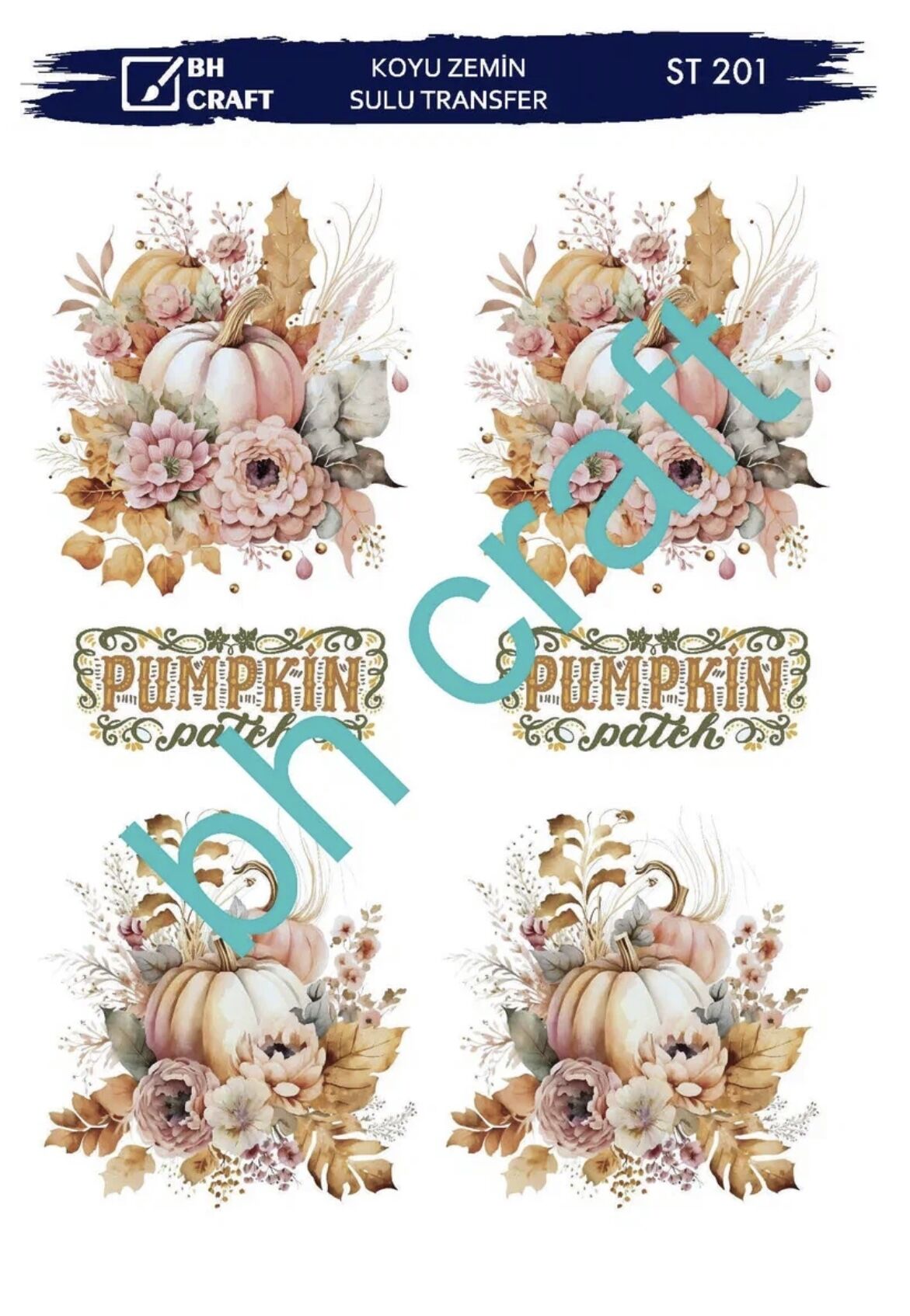 Sulu Transfer KOYU ZEMİN St 201 25x35cm kabak