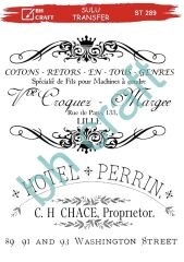 Sulu Transfer BH St 289  25x35cm siyah beyaz yazı