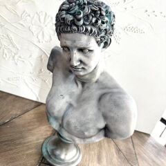 Davut Büstü Dekoratif Polyester Heykel | Michelangelo Esintili Klasik Dekor Objesi