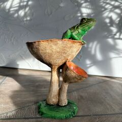 Mantar Üstünde Kurbağa Heykeli