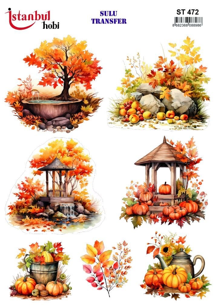 Sulu Transfer IST 472 25x35cm Kabak Sonbahar Desen