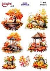 Sulu Transfer IST 472 25x35cm Kabak Sonbahar Desen