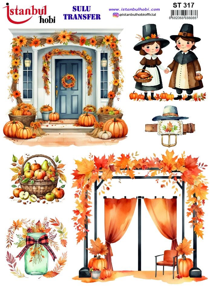 Sulu Transfer IST 317 25x35cm Kabak Sonbahar Desen