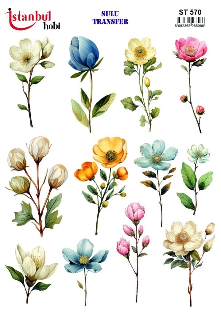 Sulu Transfer IST 570 25x35cm Çiçek Desen