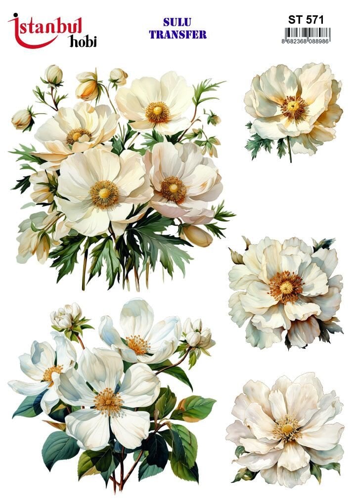 Sulu Transfer IST 571 25x35cm Çiçek Desen