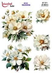 Sulu Transfer IST 571 25x35cm Çiçek Desen