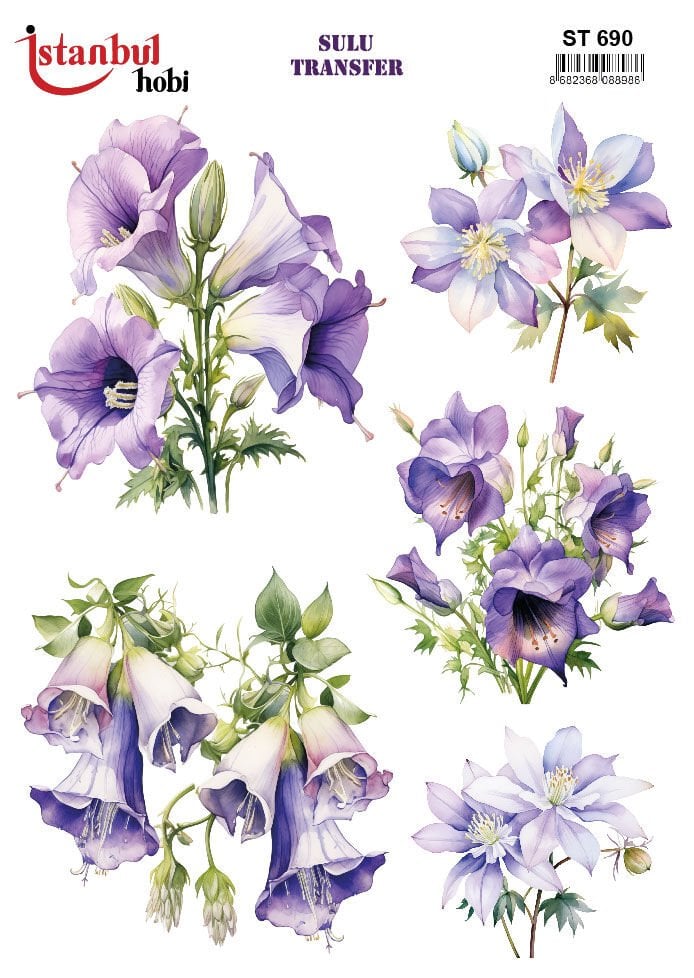 Sulu Transfer IST 690 25x35cm Mor Çiçek