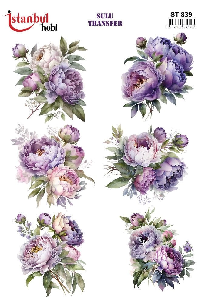 Sulu Transfer IST 839 25x35cm Mor Çiçek