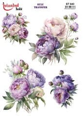 Sulu Transfer IST 840 25x35cm Mor Çiçek