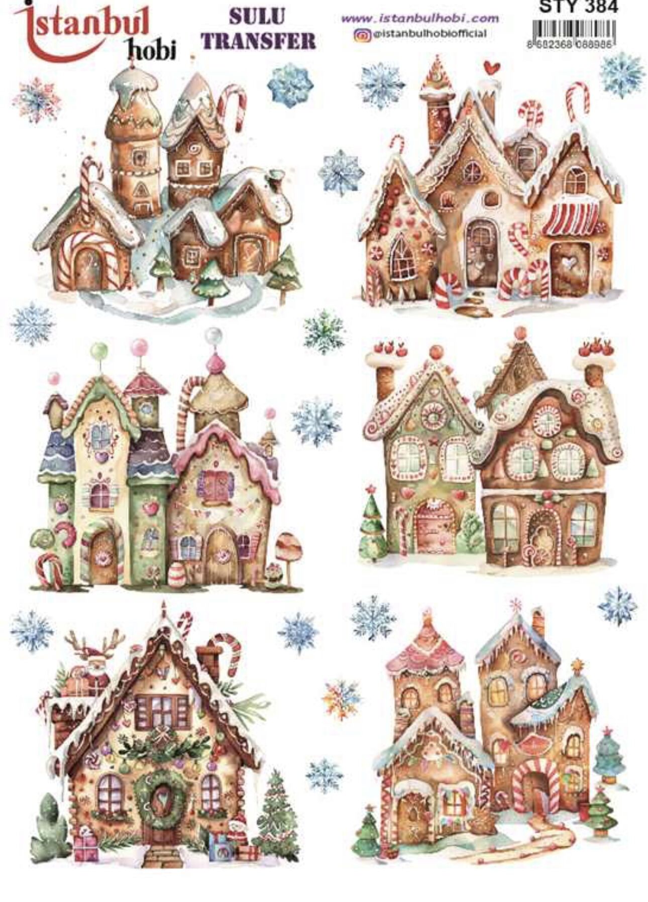 Sulu Transfer IST 384 25x35cm Yılbaşı Evler