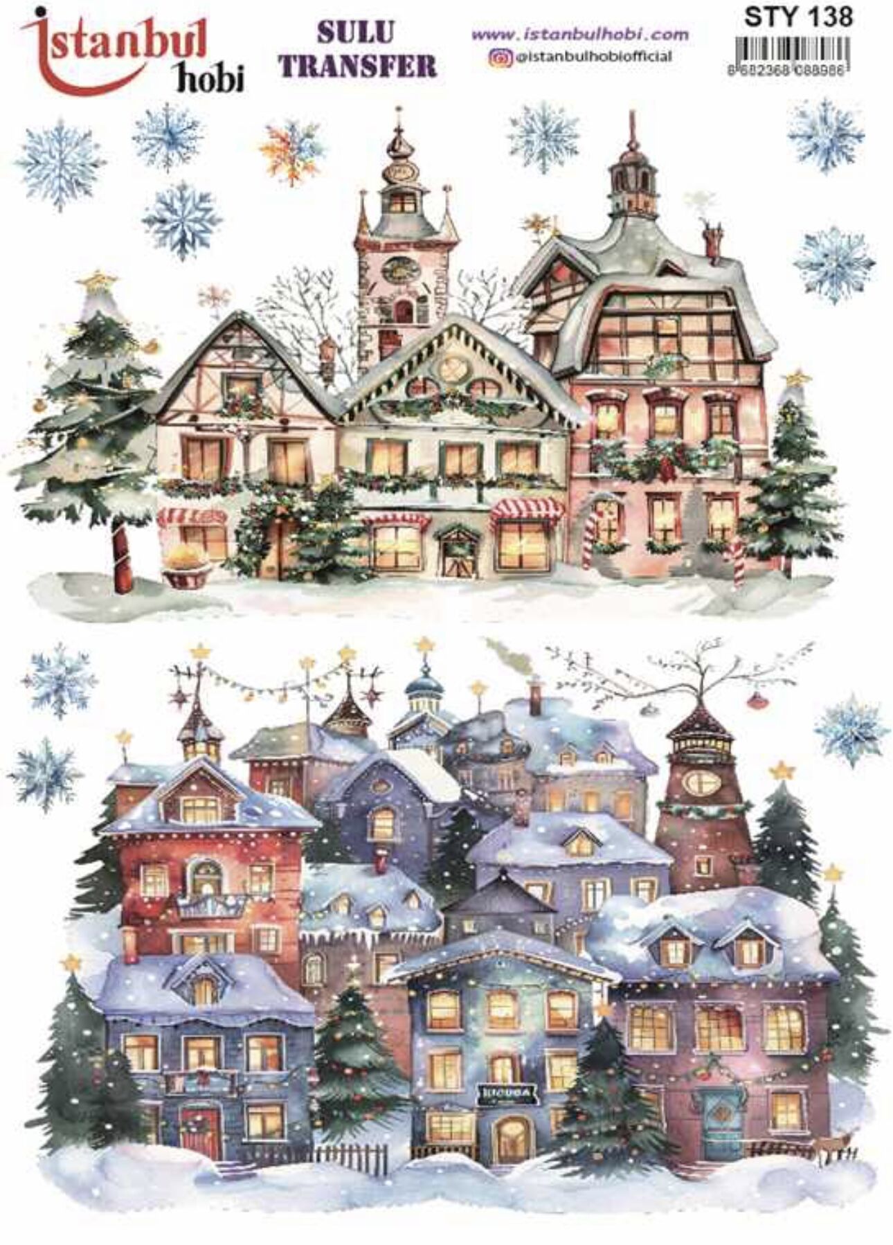 Sulu Transfer IST 138 25x35cm Yılbaşı Evler