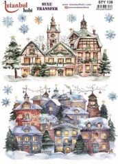 Sulu Transfer IST 138 25x35cm Yılbaşı Evler