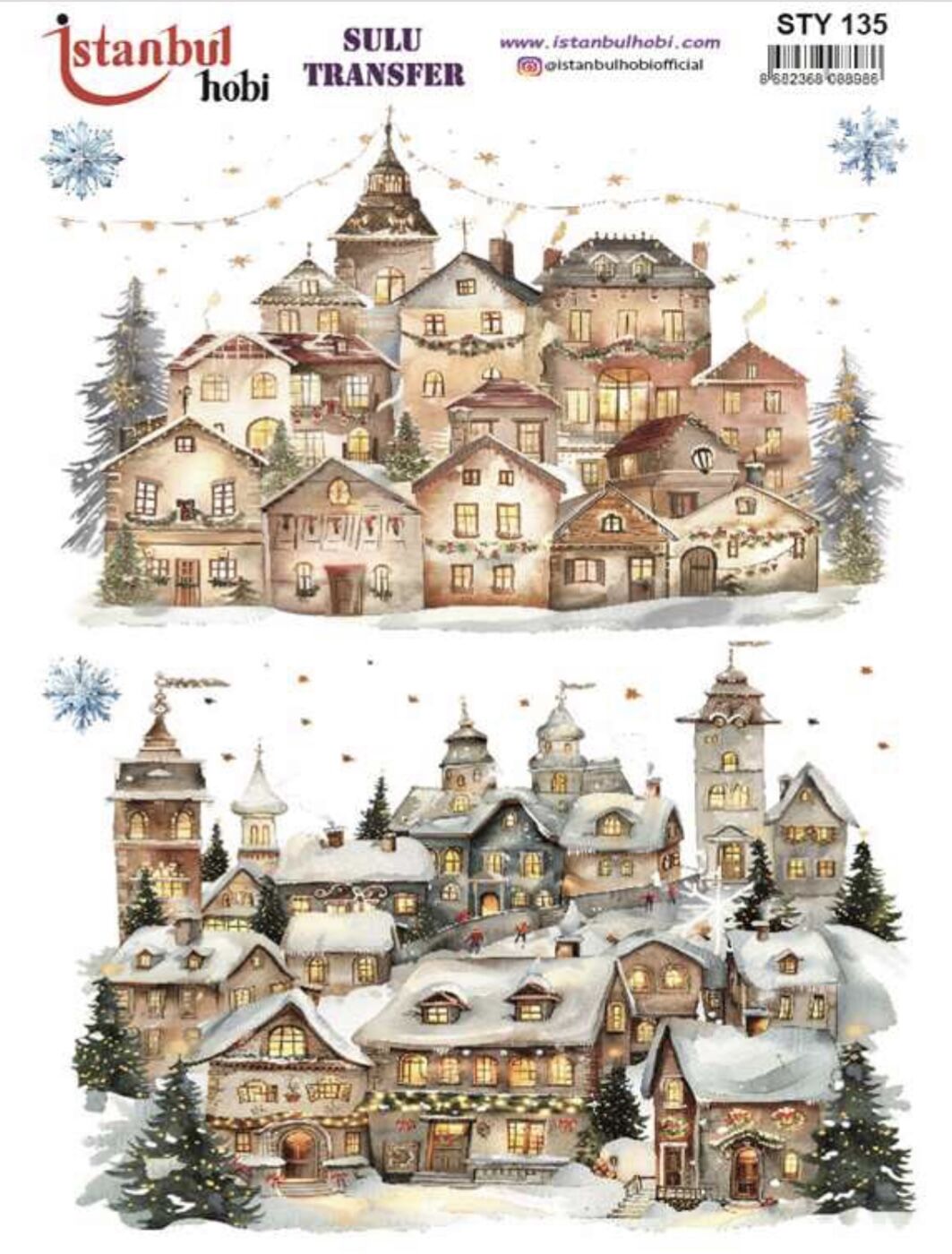 Sulu Transfer IST 135 25x35cm Yılbaşı Evler