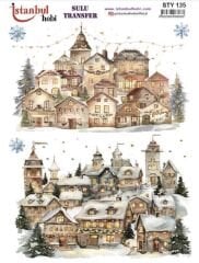 Sulu Transfer IST 135 25x35cm Yılbaşı Evler