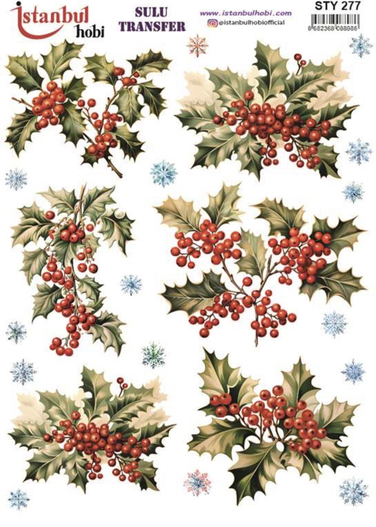 Sulu Transfer IST 277 25x35cm Yılbaşı Kokina