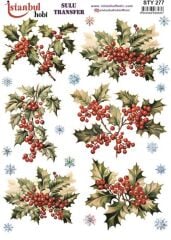 Sulu Transfer IST 277 25x35cm Yılbaşı Kokina