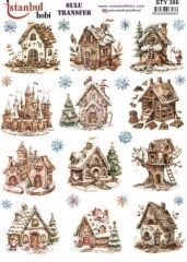 Sulu Transfer IST 386 25x35cm Yılbaşı Kurabiye Evler