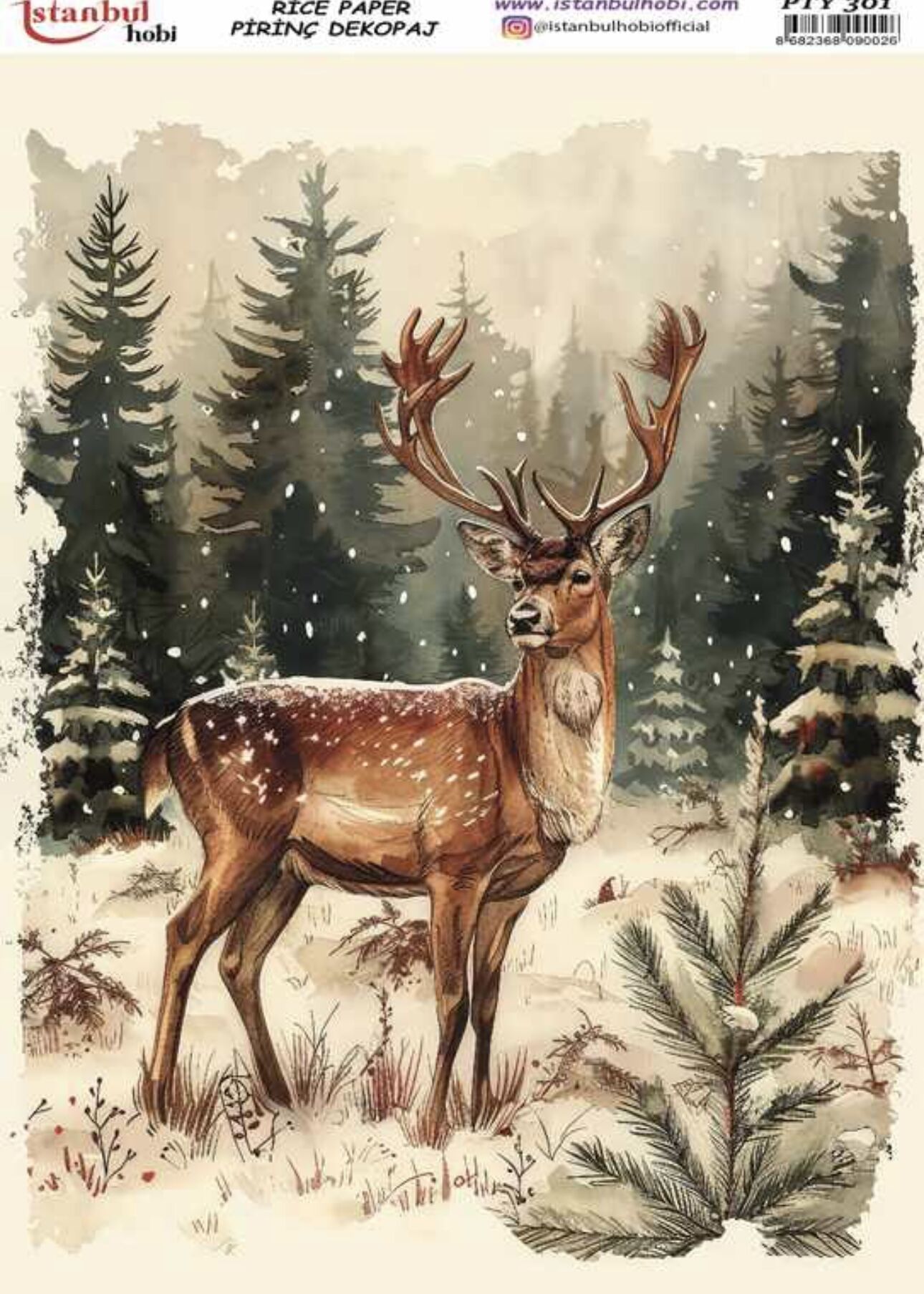 Yılbaşı pirinç Dekopaj Pyt 301 Geyik