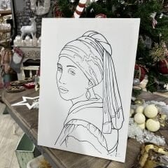 35x50 inci küpeli kız çizimli tuval