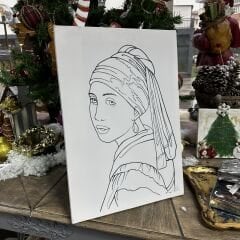 35x50 inci küpeli kız çizimli tuval