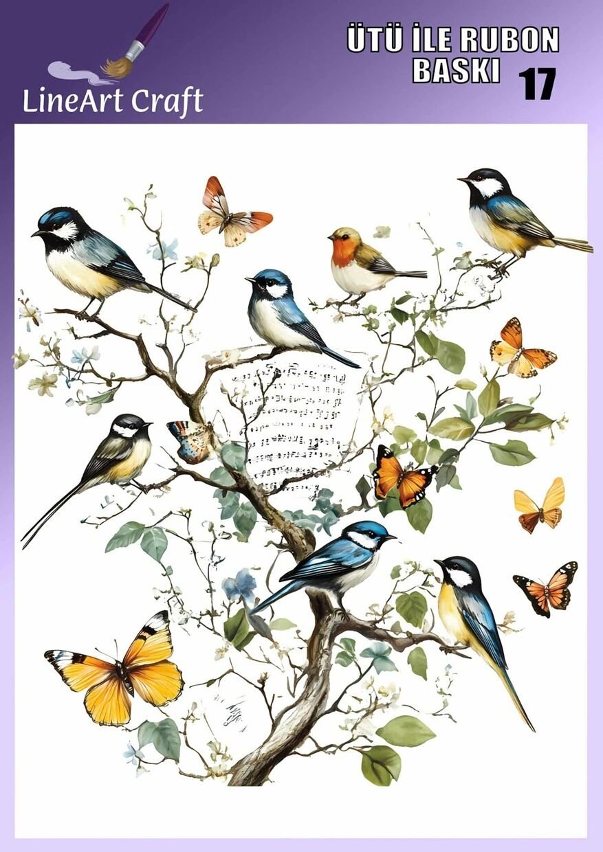 Ütü İle Rub On Transfer Kuş Desen 17 no