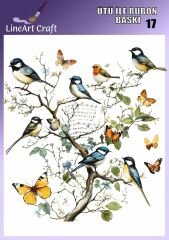 Ütü İle Rub On Transfer Kuş Desen 17 no