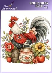 Ütü ile Rubon Baskı Transfer–Evde Profesyonel Transfer Tekniği 113 Horoz desen