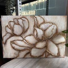 Kabartma Çiçek Desenli Tablo