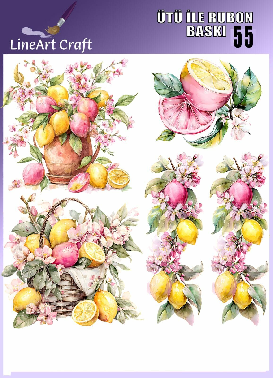 Ütü İle Rub On Transfer 55 limon desen
