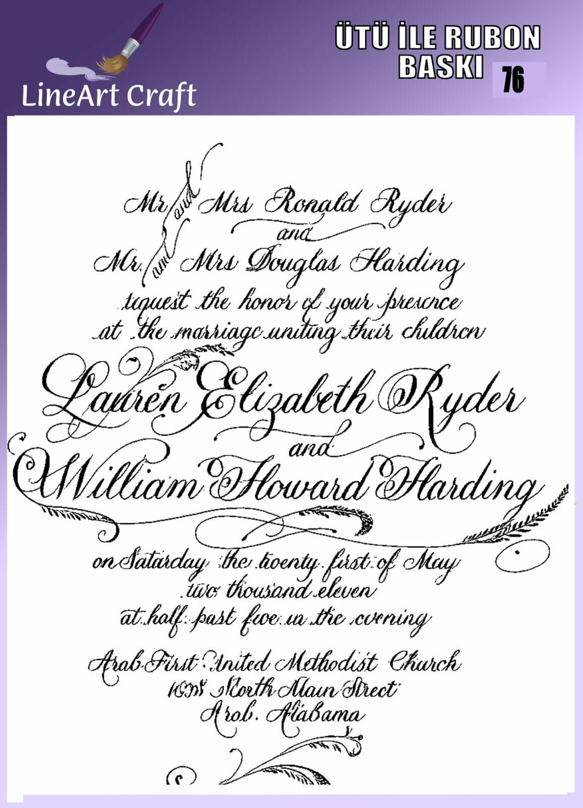 Ütü İle Rub On Transfer 76 yazılı desen