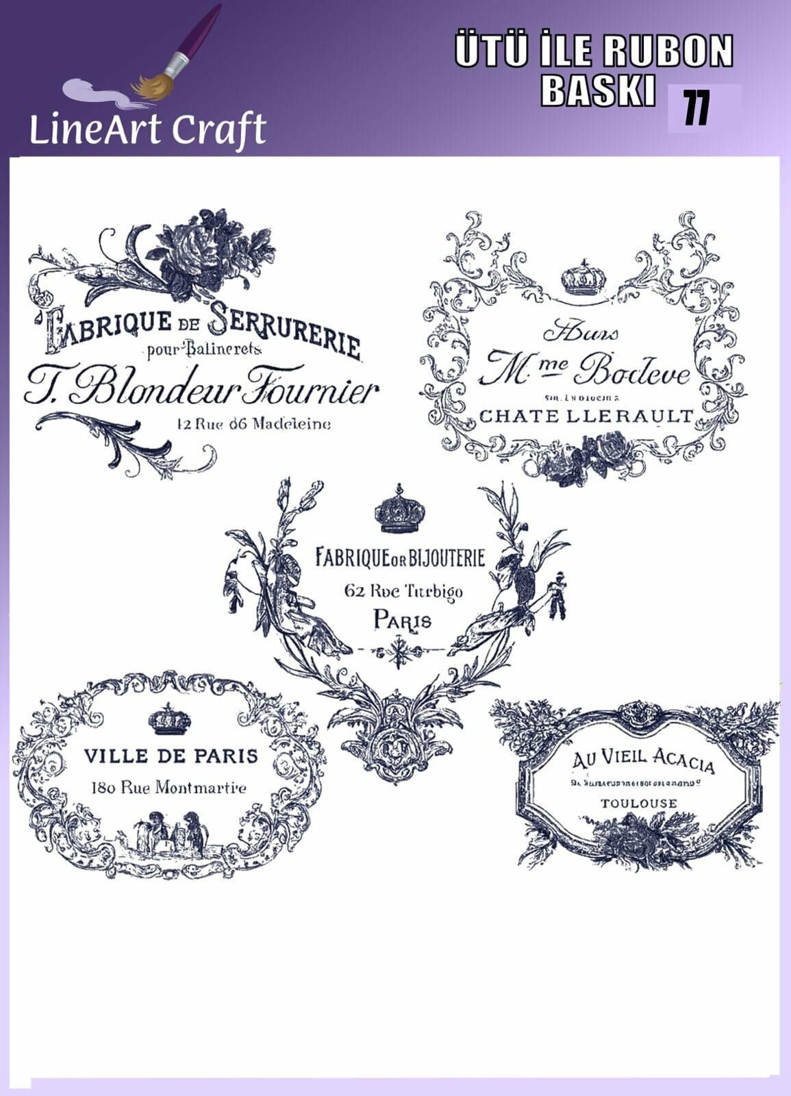 Ütü İle Rub On Transfer 77 yazılı desen