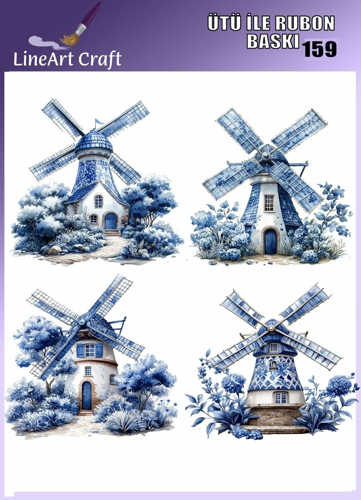 Ütü İle Rub On Transfer 159 mavi beyaz