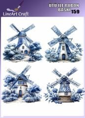 Ütü İle Rub On Transfer 159 mavi beyaz