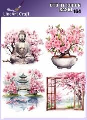 Ütü İle Rub On Transfer 164 buda ve sakura desen