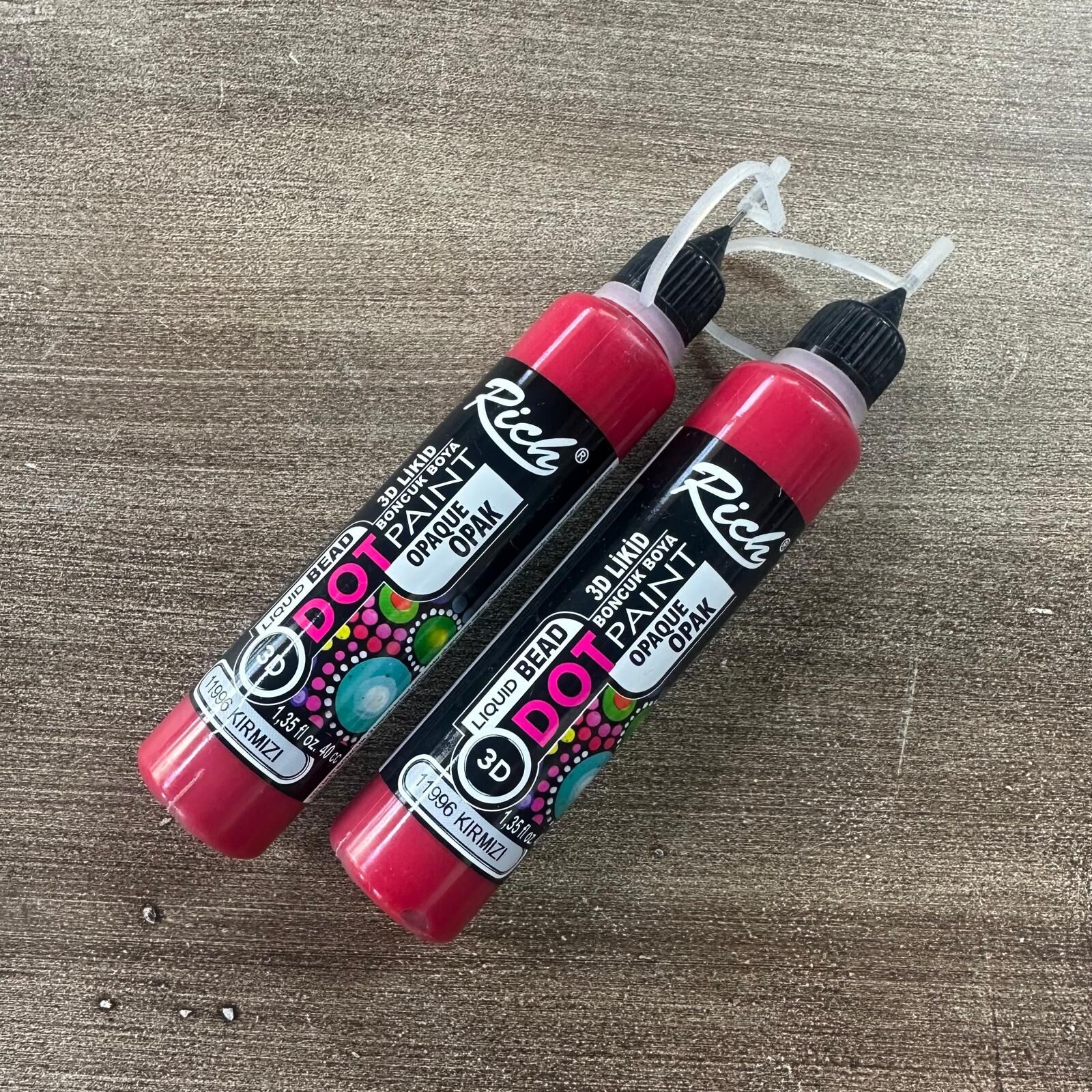 3D Likit Boya Dot Paint kırmızı