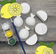 Limon Figürlü Seramik Boyama Seti – Boya ve Fırça Dahil