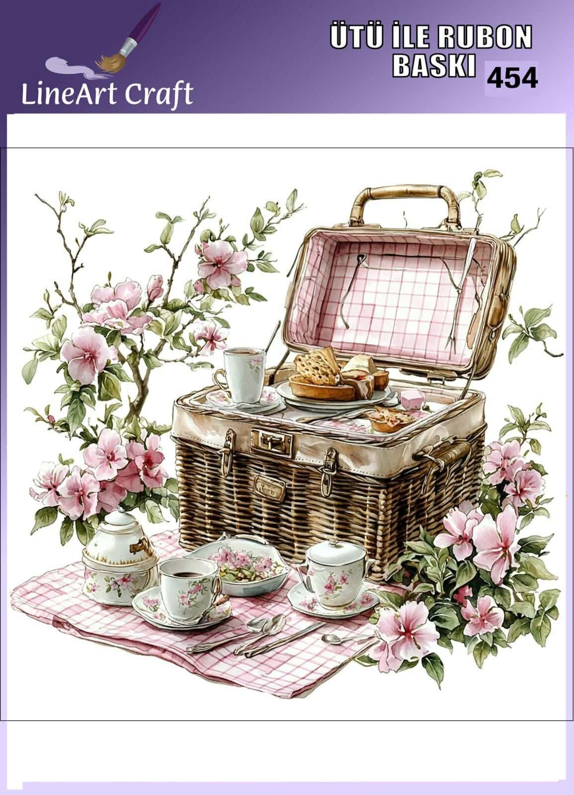 Ütü İle Rub On Transfer 454 Piknik vintage