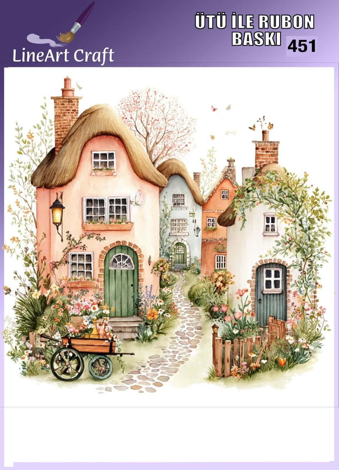 Ütü ile Rubon Baskı Transfer–Evde Profesyonel Transfer Tekniği 451 Köy evi