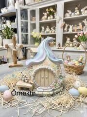 Büyülü Orman Masal Evi: Boyanabilir Seramik/Polyester Obje''