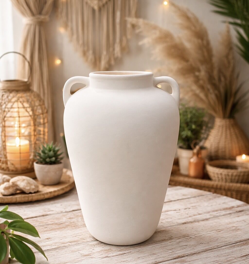 Kulplu Seramik Bisküvi Küp – Boyamaya Uygun Büyük Boy