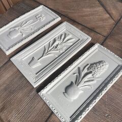 Botanik Çiçek Rölyef Pano – Boyamaya Uygun Polyester Duvar Dekoru