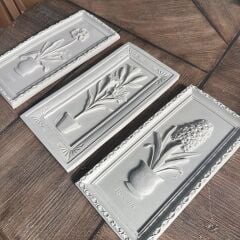 Botanik Lilyum Çiçek Rölyef Pano – Boyamaya Uygun Polyester