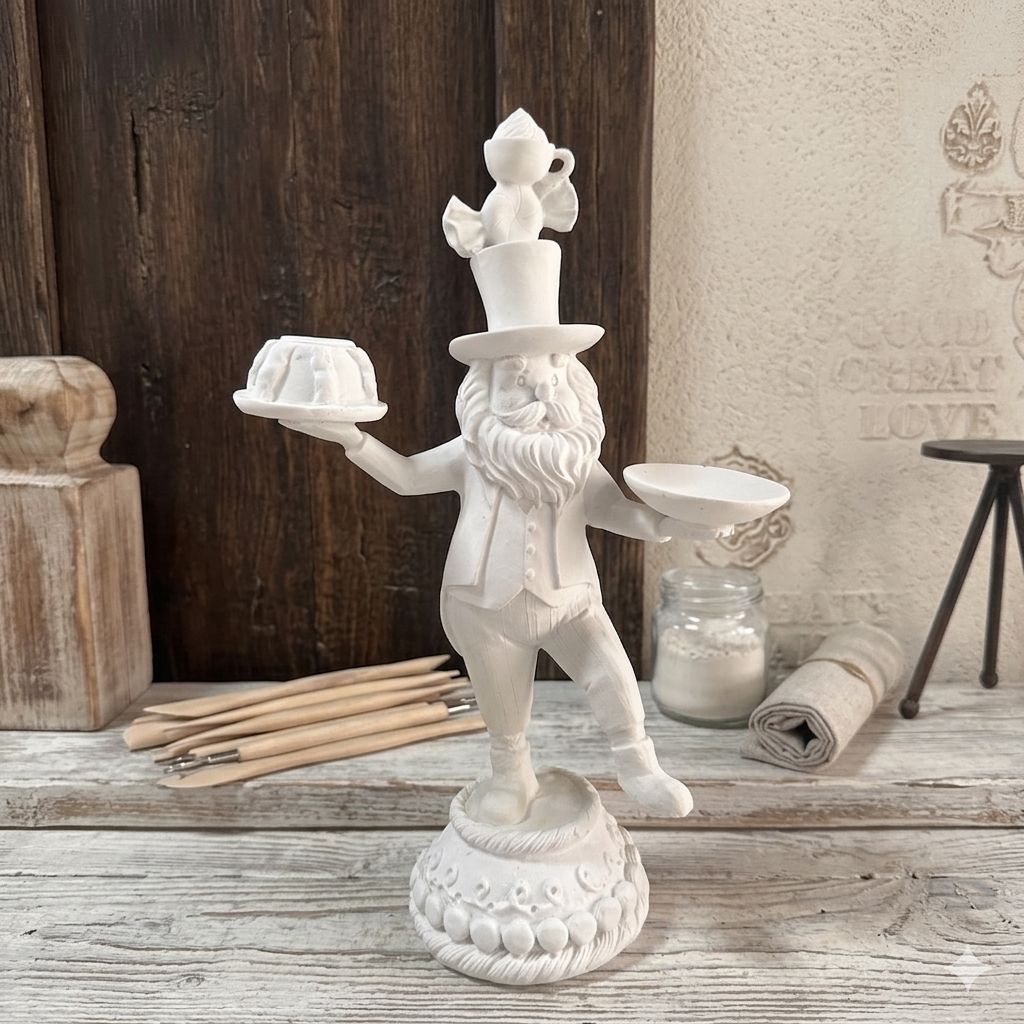 Boyanabilir Polyester Pastacı Figürlü Sunumluk Obje