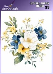 Ütü ile Rubon Baskı Transfer –Evde Profesyonel Transfer Tekniği 033 Mavi Çiçek