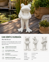 Can Simitli Kurbağa Dekoratif Obje | Polyester Bahçe & Veranda Figürü