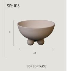 Seramik Bonbon Kase Top Ayaklı Dekoratif Kase 22x11 cm