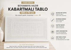 Boyamaya Hazır Kabartmalı Kare Tablo 100x70 Rölyef Stencil Uygulama