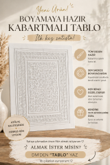 Boyamaya Hazır Kabartmalı Kare Tablo 100x70 Rölyef Stencil Uygulama