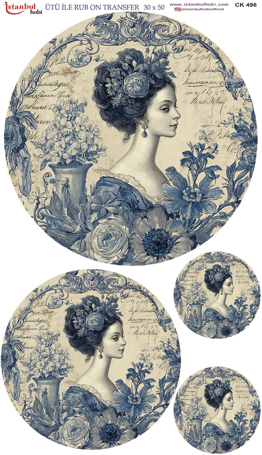 Ütü ile Rubon Baskı Transfer – XLBOY 30X50CM 496